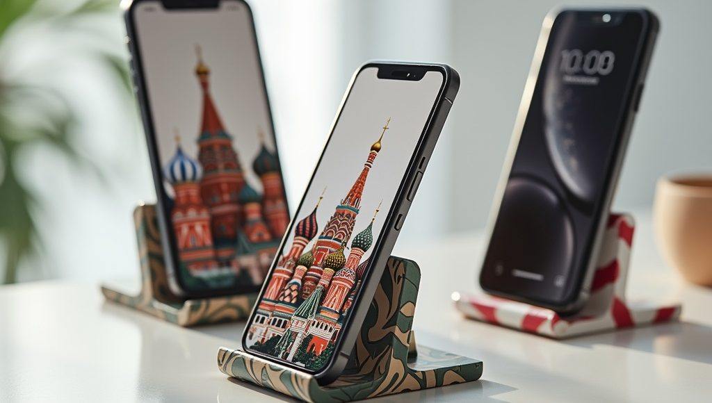 УФ-печать на пластиковых подставках для телефонов — стойкое и яркое нанесение даже на сложные рельефы. Полный цикл в компании «Моя печать» в Санкт-Петербурге.